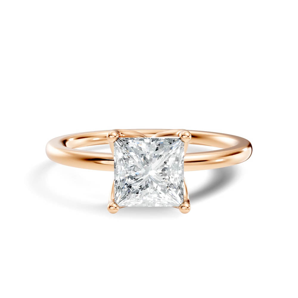 1.00 Ct. Princess-Cut Diamond Solitaire Ring with Four-Prong Setting (b7-c copy) 14
