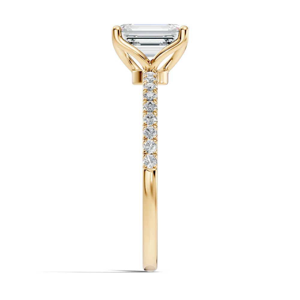 1.15 Ct. Emerald Cut Diamond Ring with Pavé Band (b7-d) 13