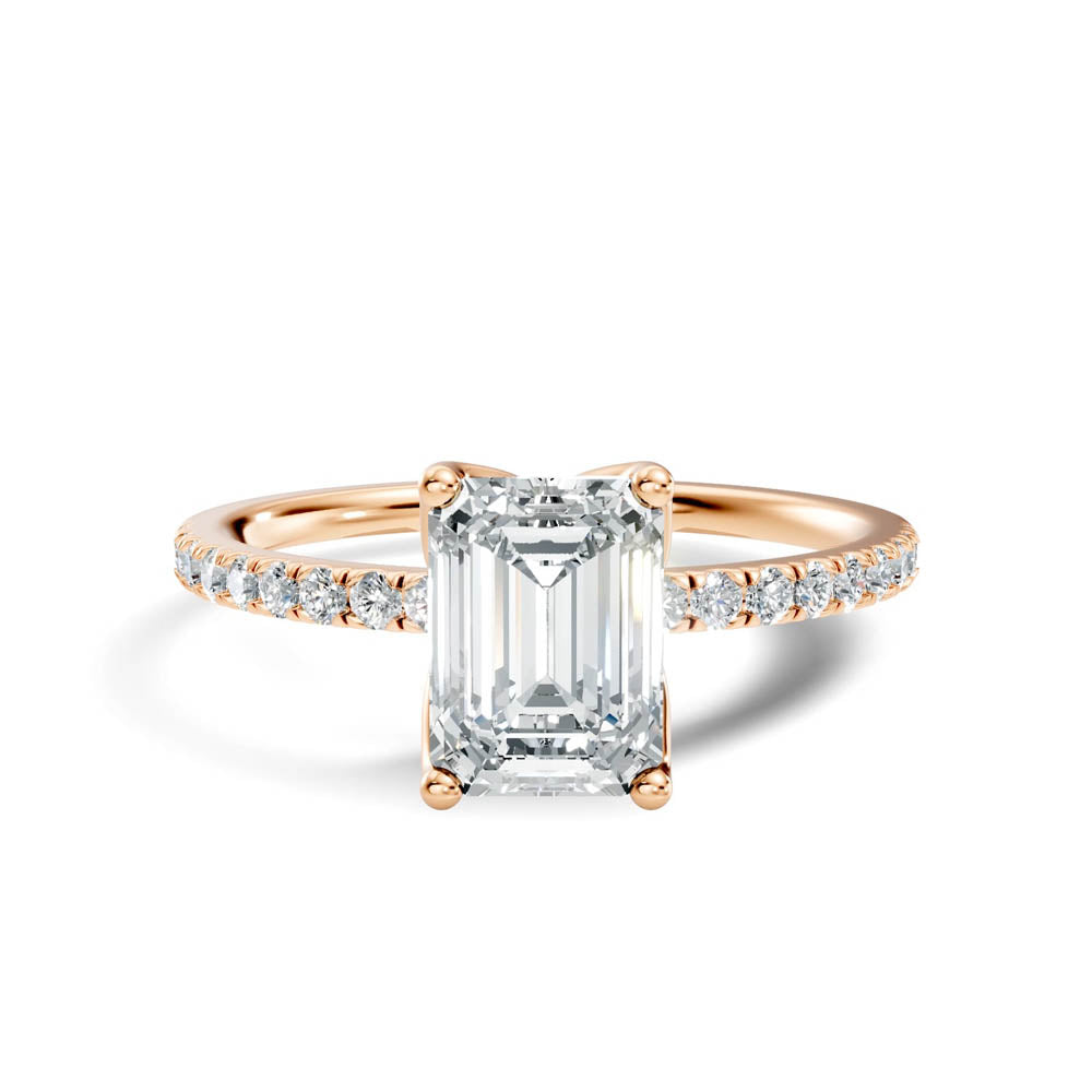 1.15 Ct. Emerald Cut Diamond Ring with Pavé Band (b7-d) 11