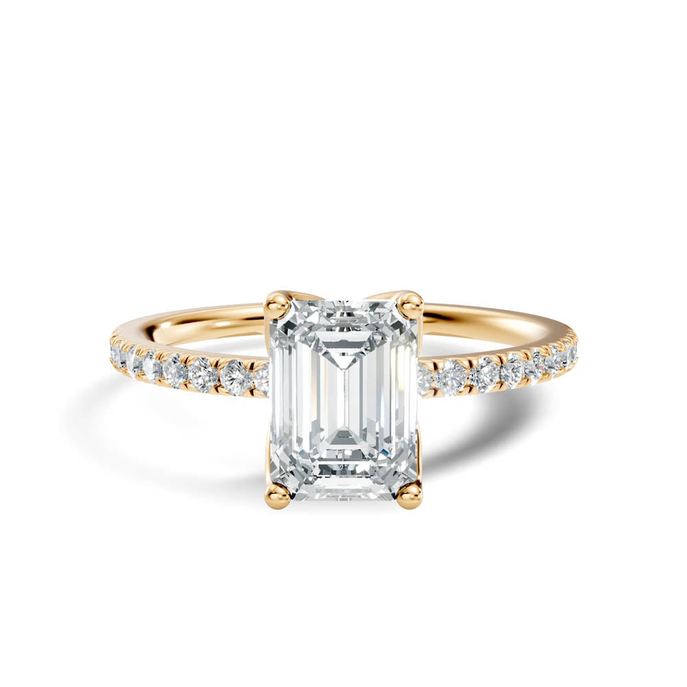 1.15 Ct. Emerald Cut Diamond Ring with Pavé Band (b7-d) 3