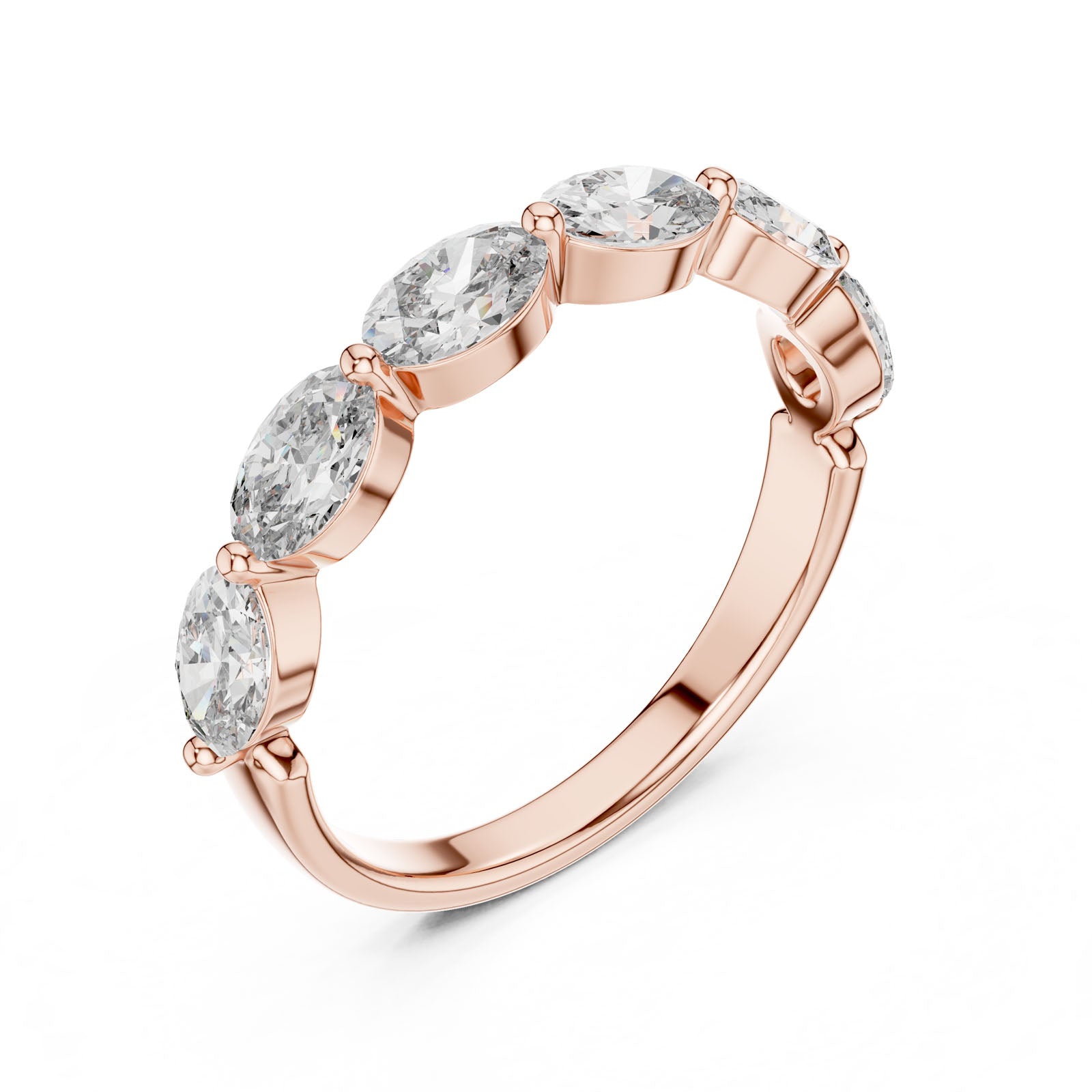 1.20 Ct. Oval Diamond Six-Stone Band Ring (DDLR-002) 8