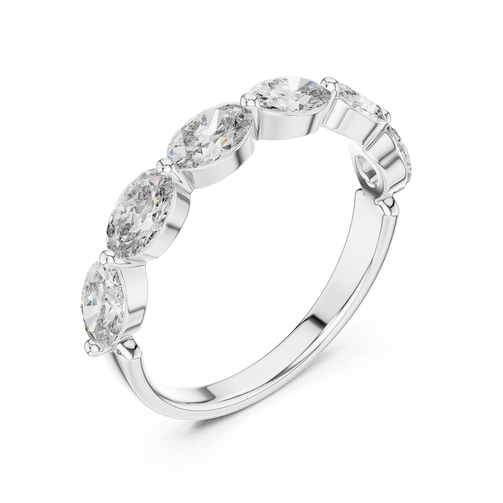 1.20 Ct. Oval Diamond Six-Stone Band Ring (DDLR-002) 4