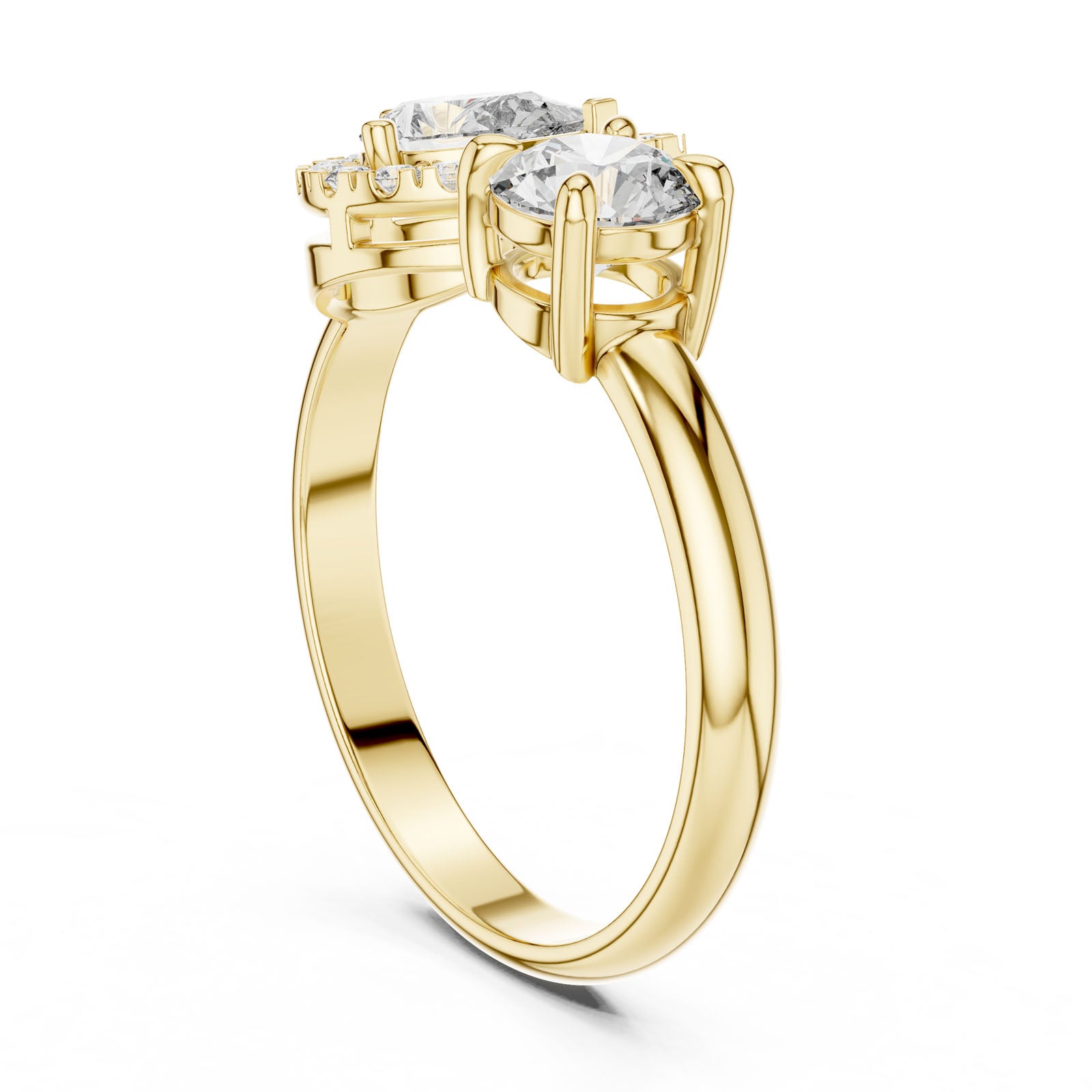 .95 Ct. Toi et Moi Ring with Pear Halo and Round Diamond (DDLR-003) 11