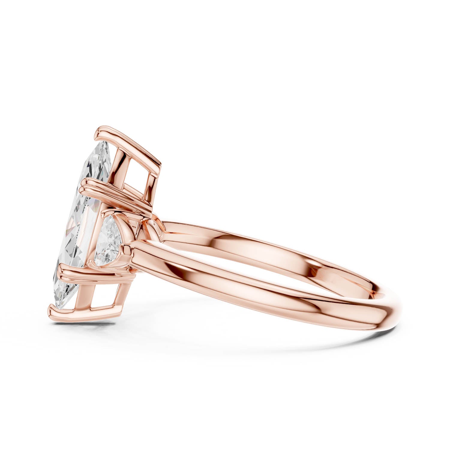 2.40 Ct. Marquise Diamond Three-Stone Ring with Trillion Side Stones (DDLR-033-MQ) 3