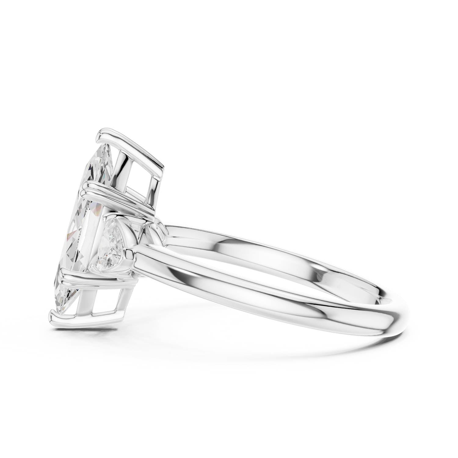 2.40 Ct. Marquise Diamond Three-Stone Ring with Trillion Side Stones (DDLR-033-MQ) 7