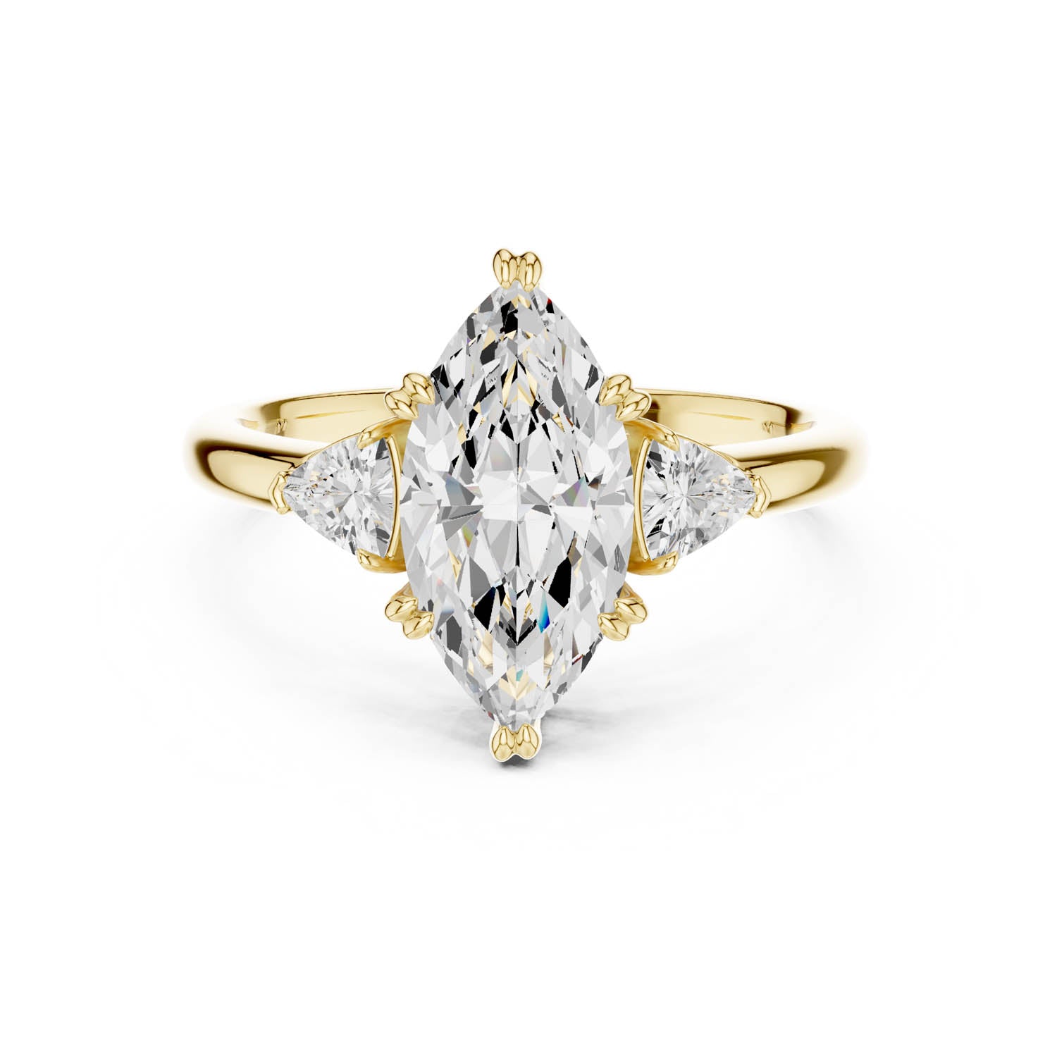 2.40 Ct. Marquise Diamond Three-Stone Ring with Trillion Side Stones (DDLR-033-MQ) 11