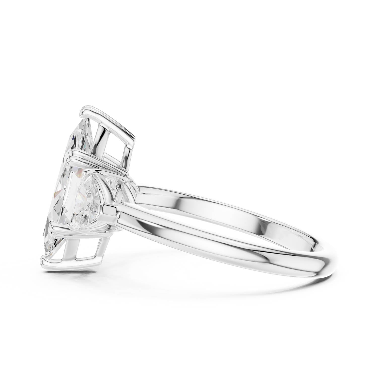 2.60 Ct. Marquise Cut Diamond Three-Stone Ring with Trillion Side Stones (DDLR-034-MQ) 6