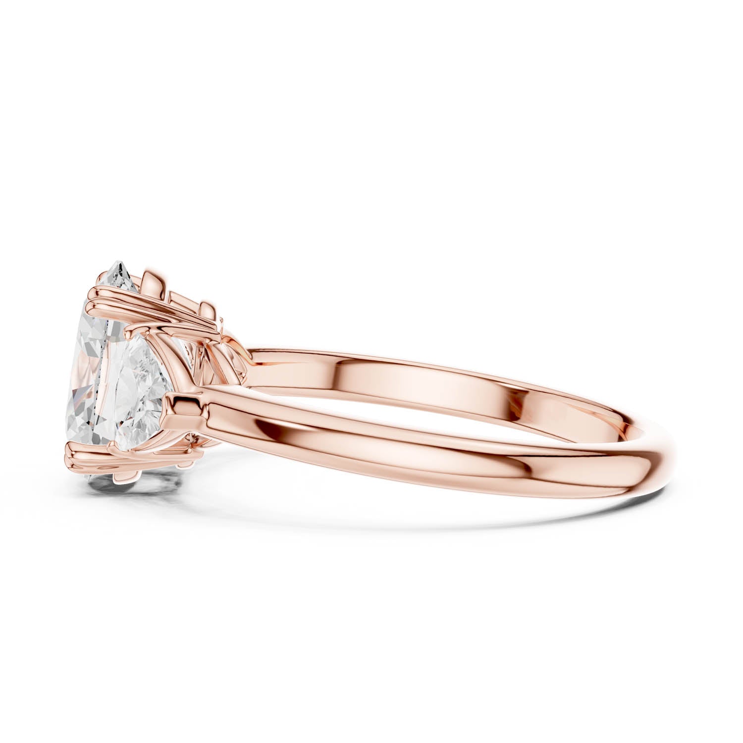 2.60 Ct. Oval Cut Diamond Three-Stone Ring with Trillion Side Stones (DDLR-034-OV)