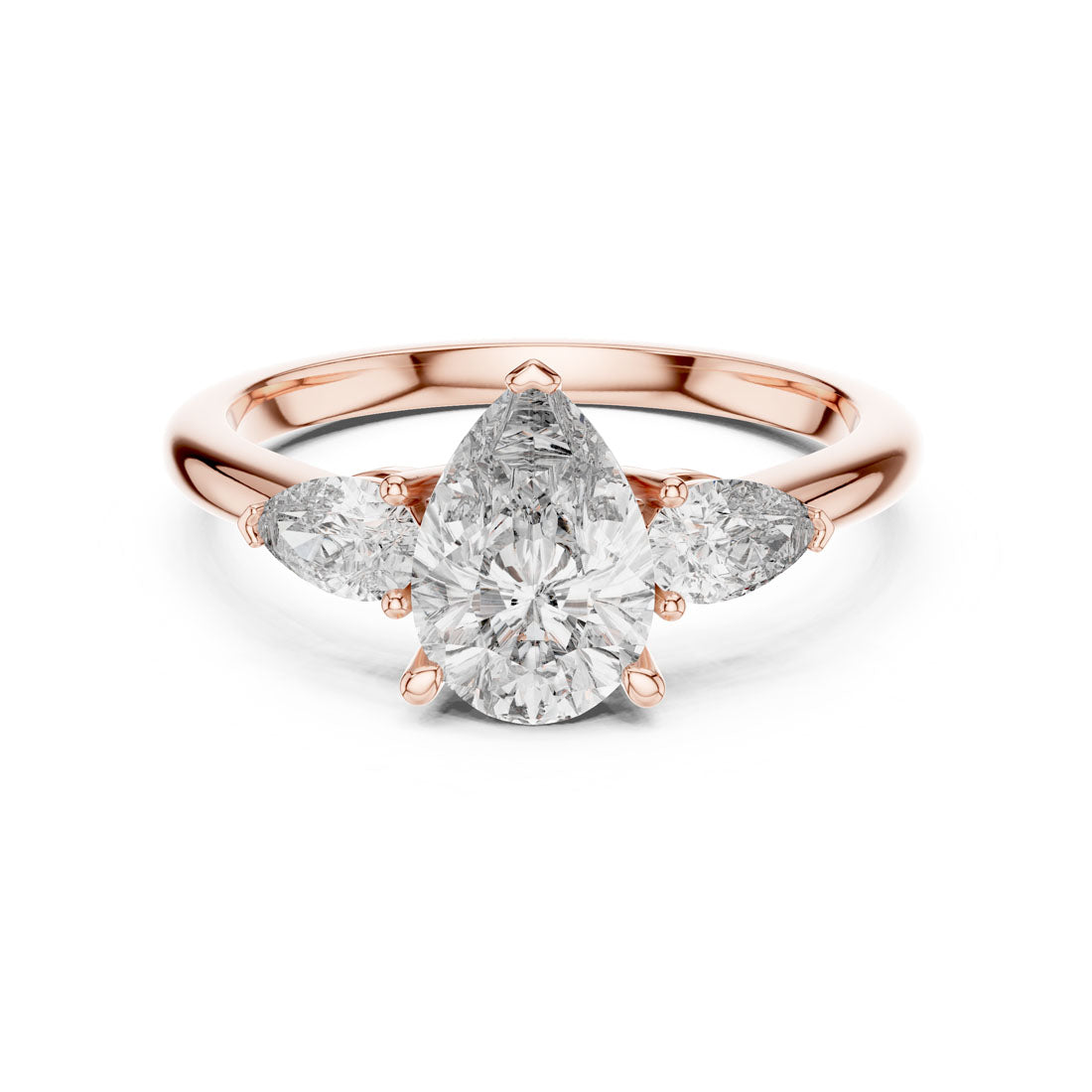 1.53 Ct. Three-Stone Pear Diamond Engagement Ring (DDLR-035) 3