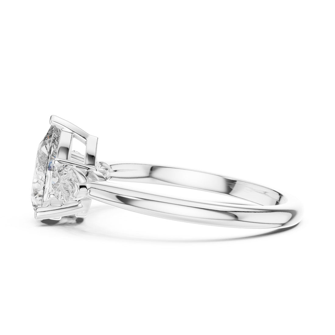 1.53 Ct. Three-Stone Pear Diamond Engagement Ring (DDLR-035) 5