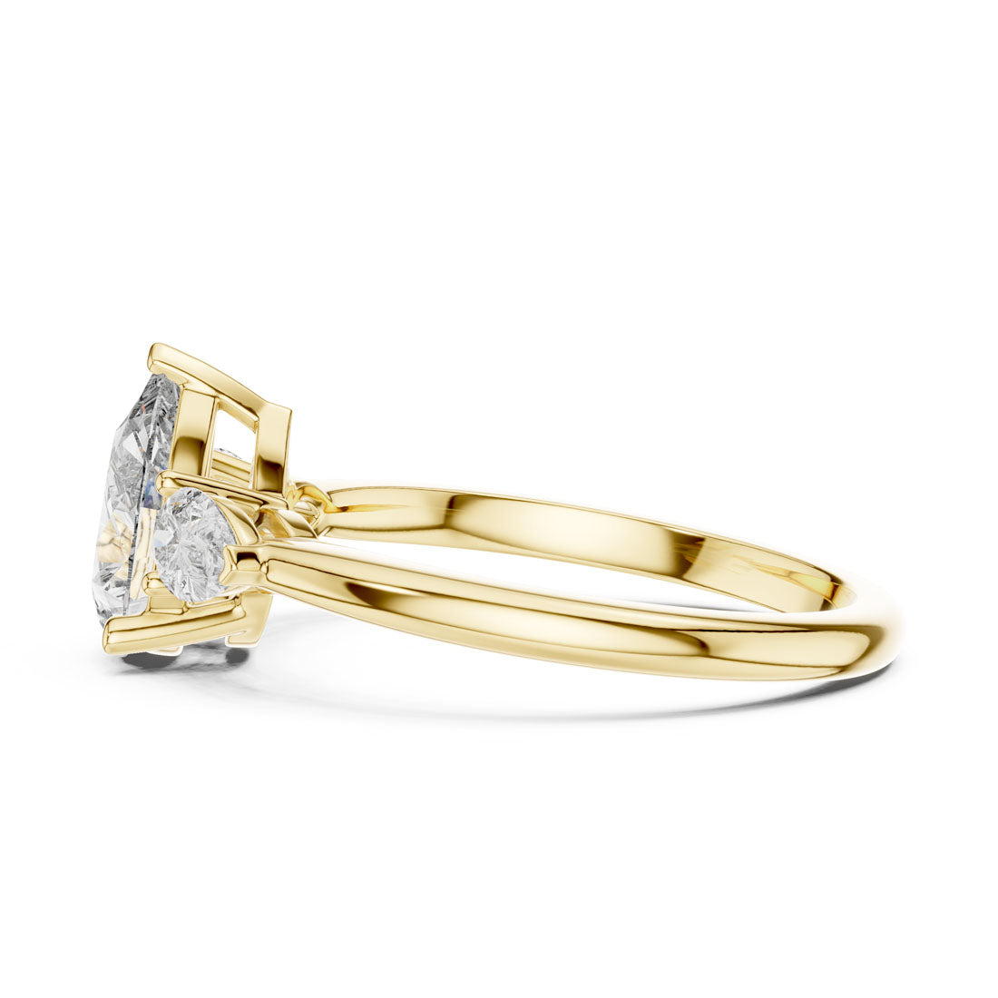 1.53 Ct. Three-Stone Pear Diamond Engagement Ring (DDLR-035) 6