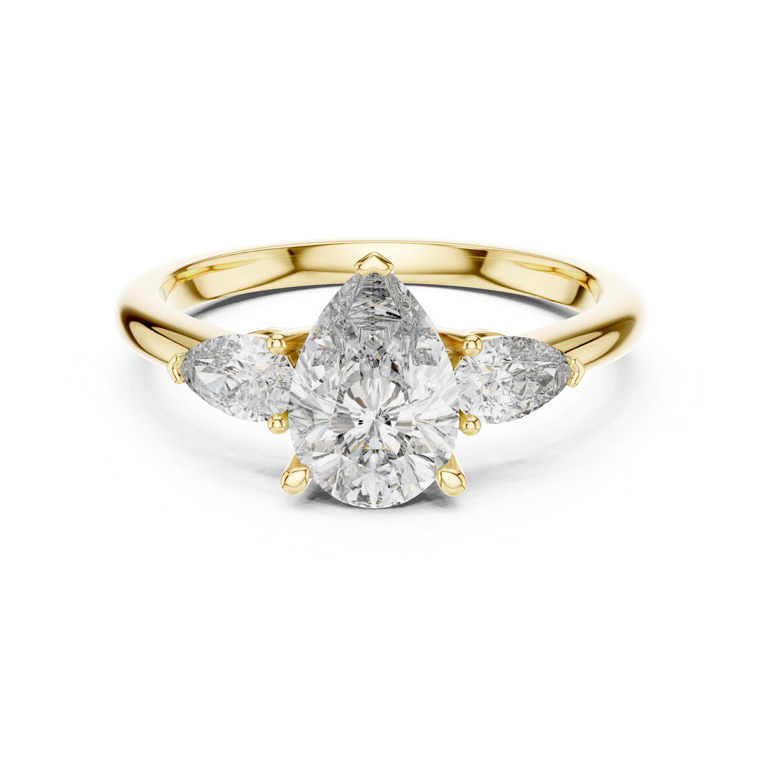 1.53 Ct. Three-Stone Pear Diamond Engagement Ring (DDLR-035)