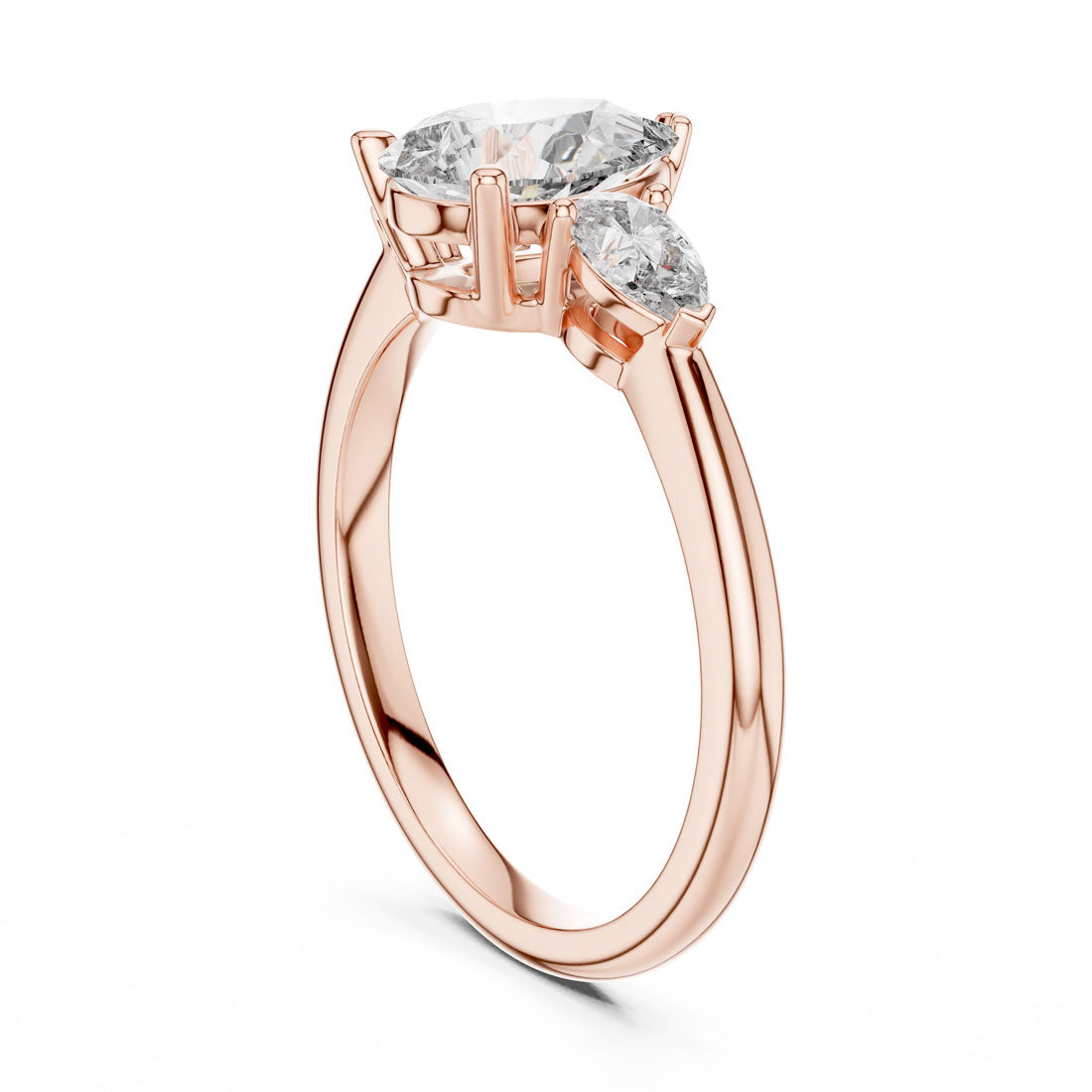 1.53 Ct. Three-Stone Pear Diamond Engagement Ring (DDLR-035) 12