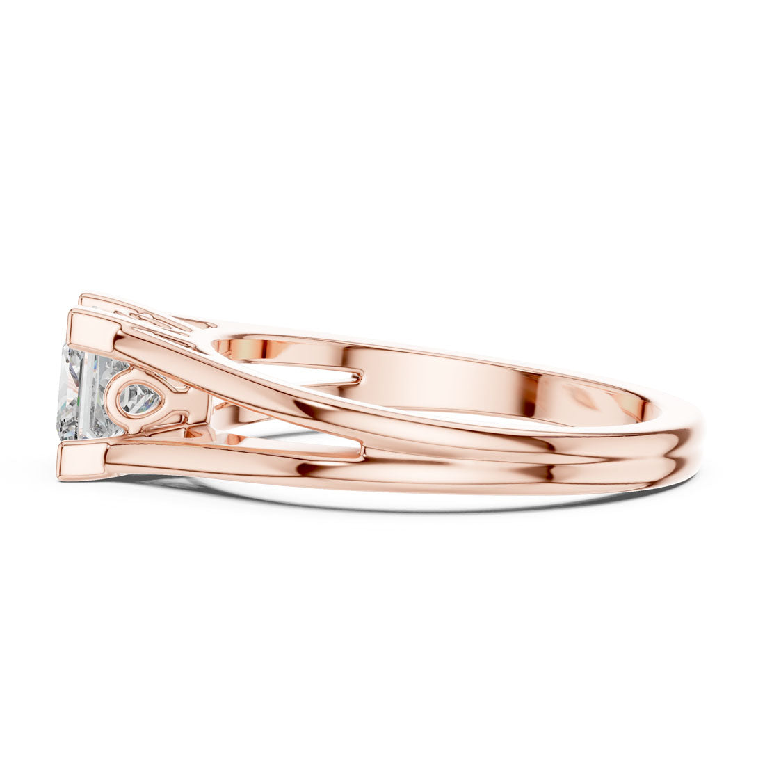 1.04 Ct. Princess-Cut Diamond Split-Shank Engagement Ring (DDLR-036) 4