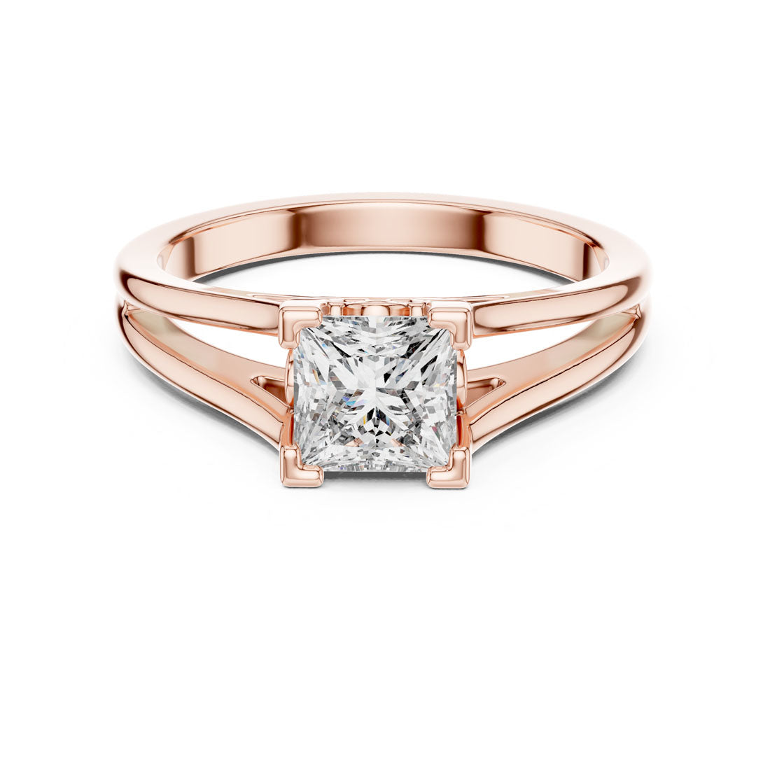 1.04 Ct. Princess-Cut Diamond Split-Shank Engagement Ring (DDLR-036) 3