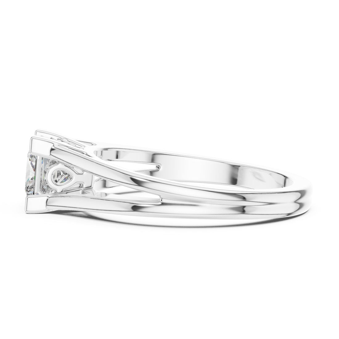 1.04 Ct. Princess-Cut Diamond Split-Shank Engagement Ring (DDLR-036) 5