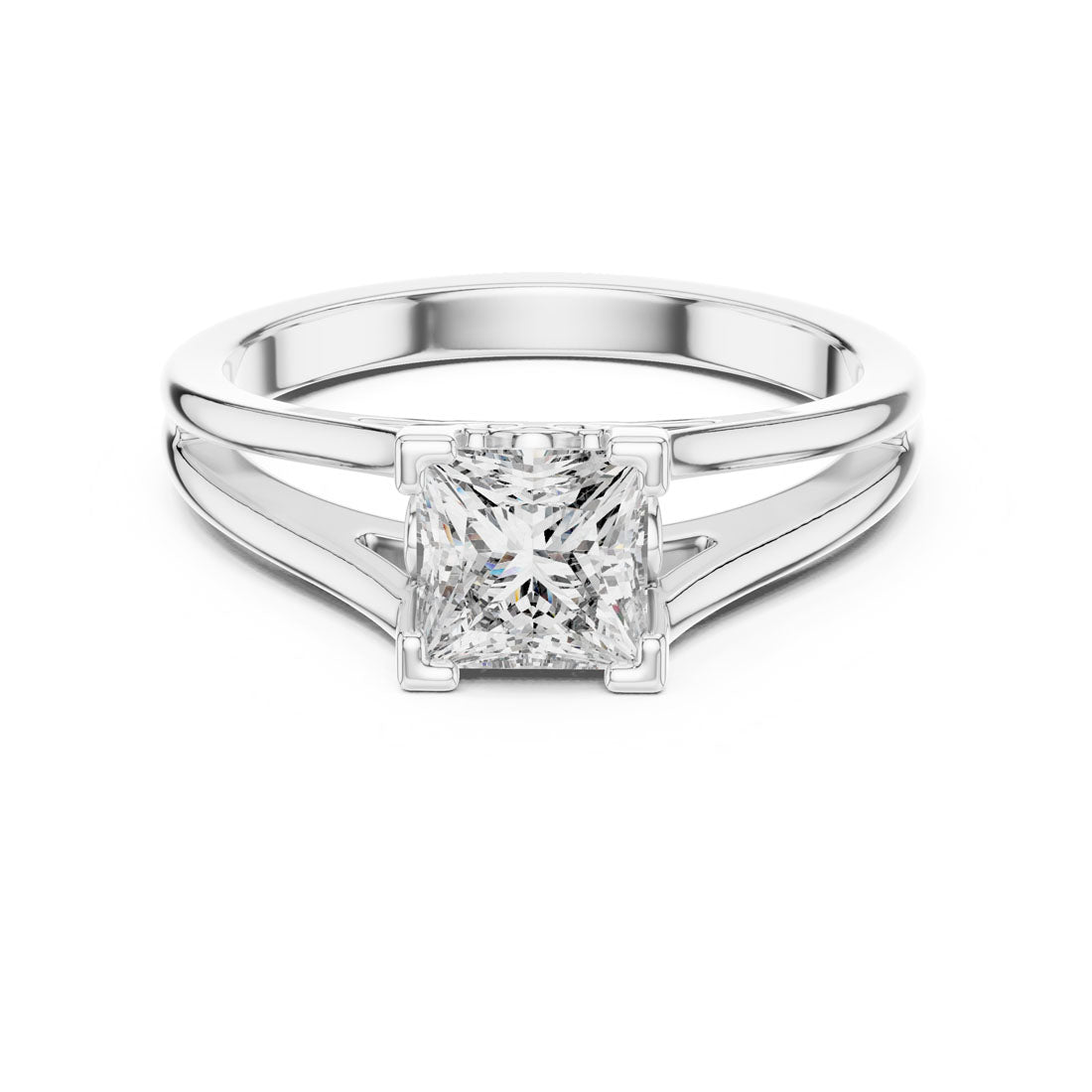 1.04 Ct. Princess-Cut Diamond Split-Shank Engagement Ring (DDLR-036)
