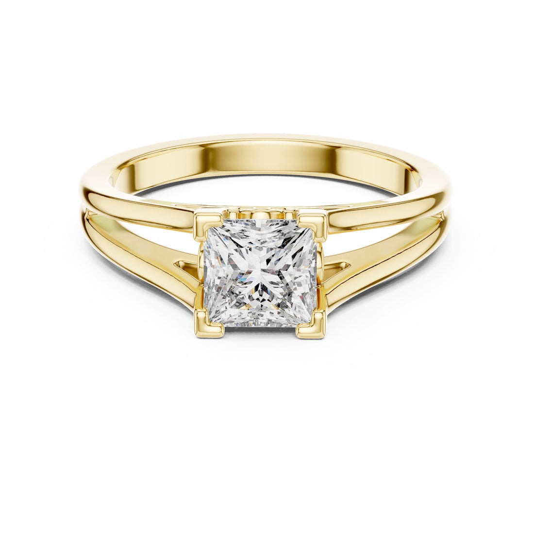 1.04 Ct. Princess-Cut Diamond Split-Shank Engagement Ring (DDLR-036)