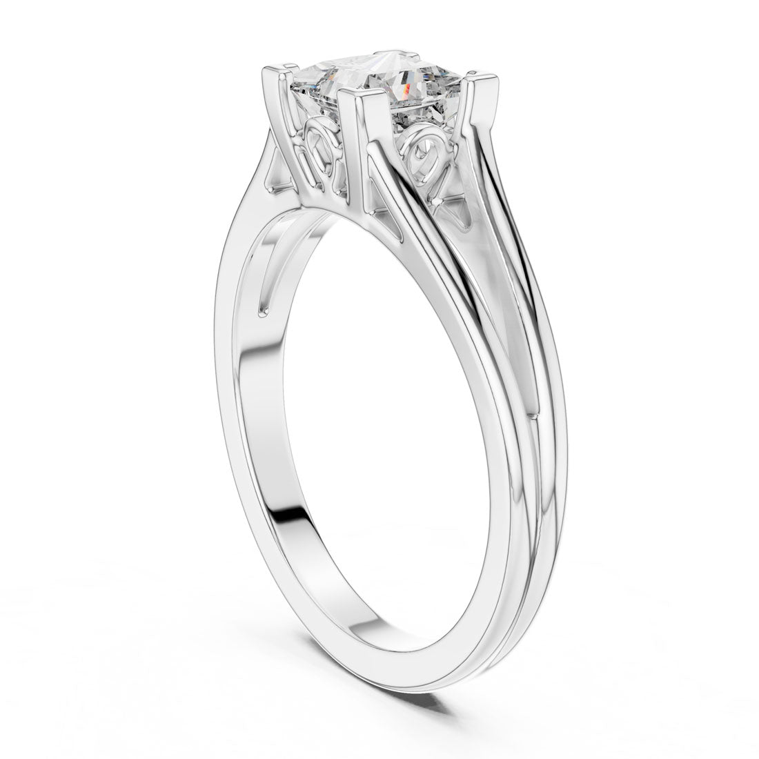 1.04 Ct. Princess-Cut Diamond Split-Shank Engagement Ring (DDLR-036) 8