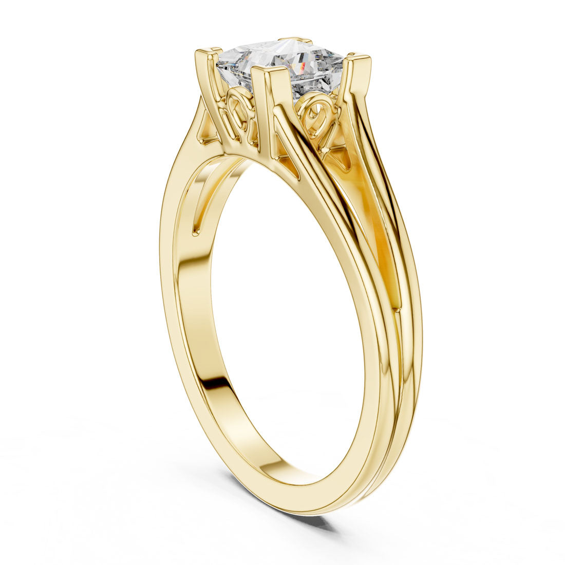 1.04 Ct. Princess-Cut Diamond Split-Shank Engagement Ring (DDLR-036) 9