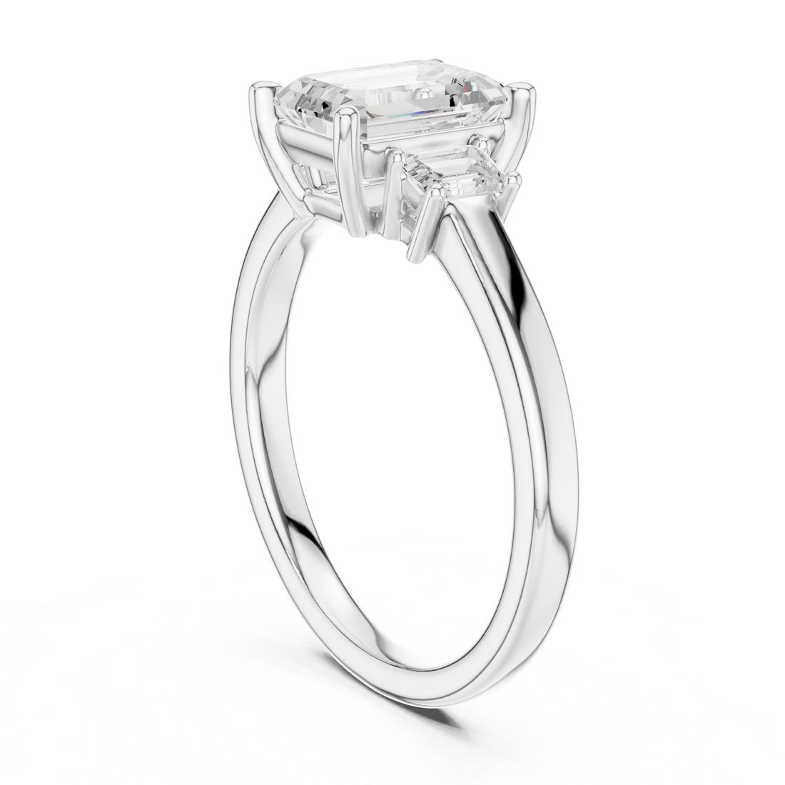 1.70 Ct. Classic Emerald Diamond Ring with Emerald Side Stones (DDLR-038-EM) 9