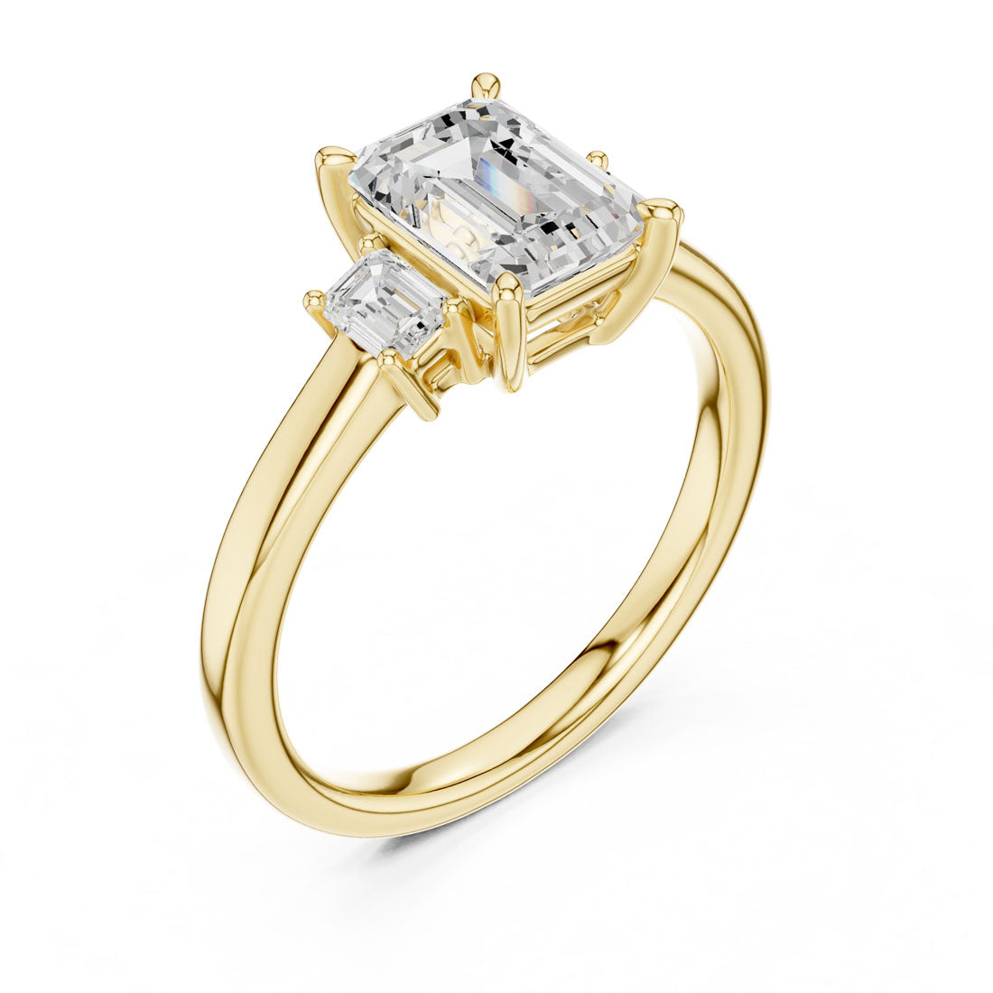 1.70 Ct. Classic Emerald Diamond Ring with Emerald Side Stones (DDLR-038-EM)