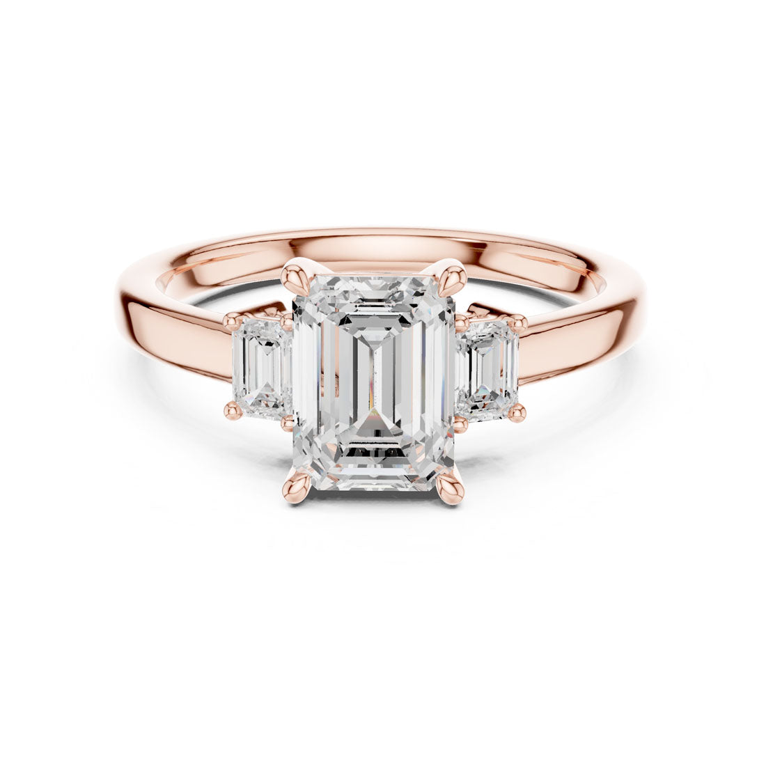 1.70 Ct. Classic Emerald Diamond Ring with Emerald Side Stones (DDLR-038-EM) 7