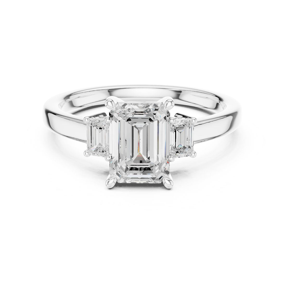 1.70 Ct. Classic Emerald Diamond Ring with Emerald Side Stones (DDLR-038-EM)
