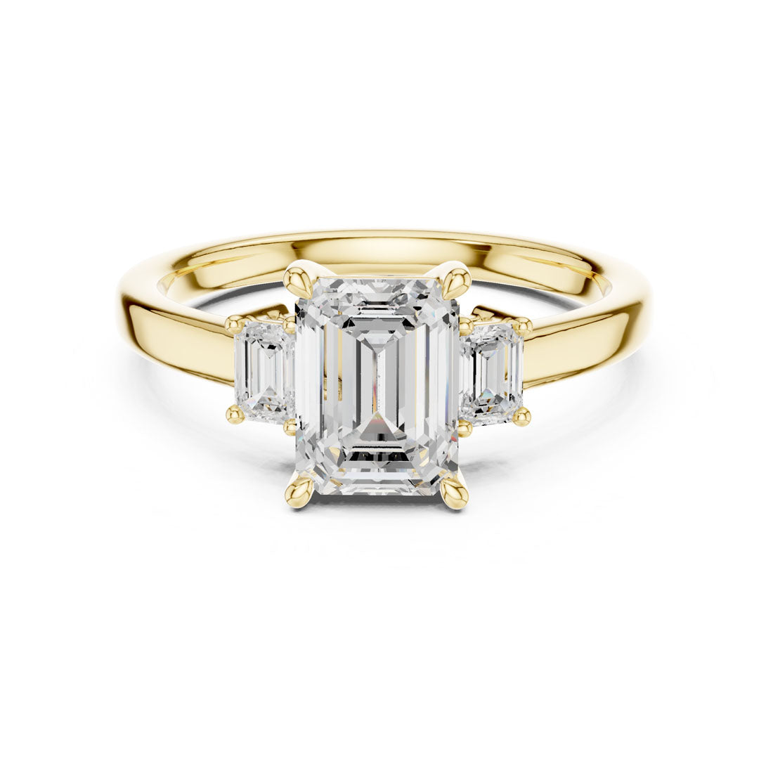 1.70 Ct. Classic Emerald Diamond Ring with Emerald Side Stones (DDLR-038-EM) 5