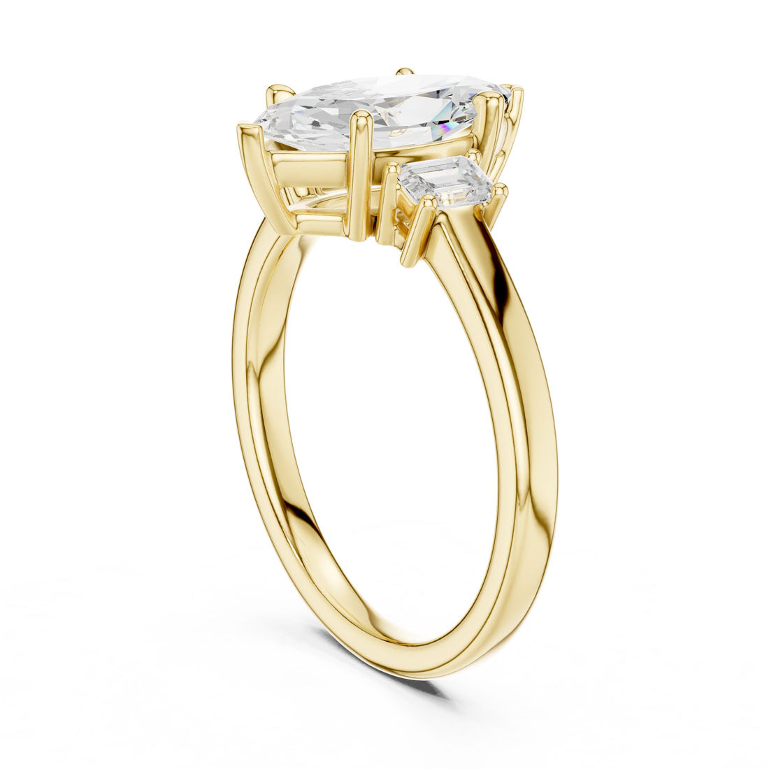 1.70 Ct. Classic Marquise Diamond Ring with Emerald Side Stones (DDLR-038-MQ) 3