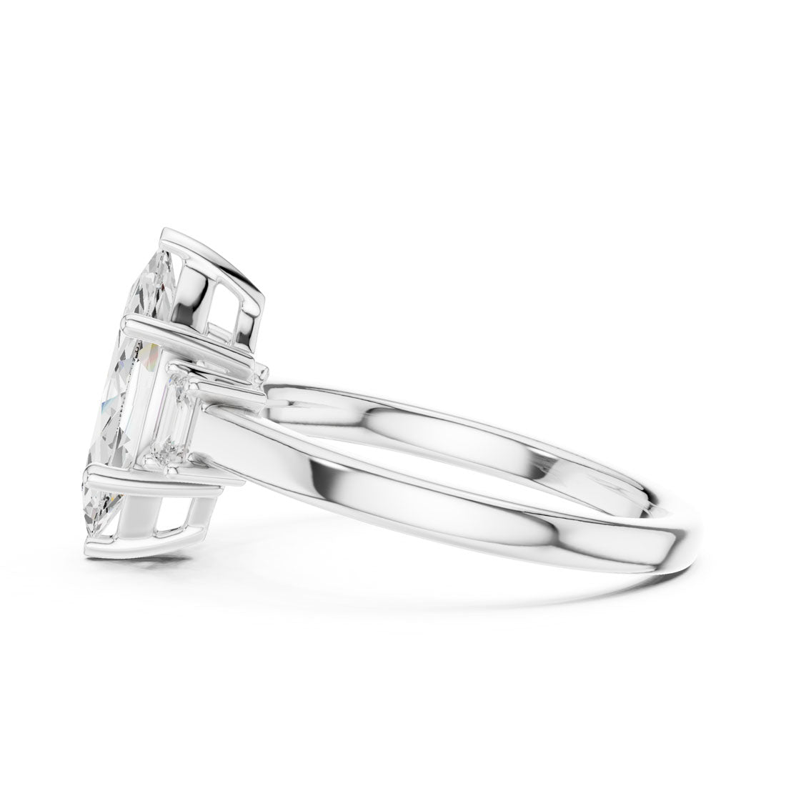 1.70 Ct. Classic Marquise Diamond Ring with Emerald Side Stones (DDLR-038-MQ) 12