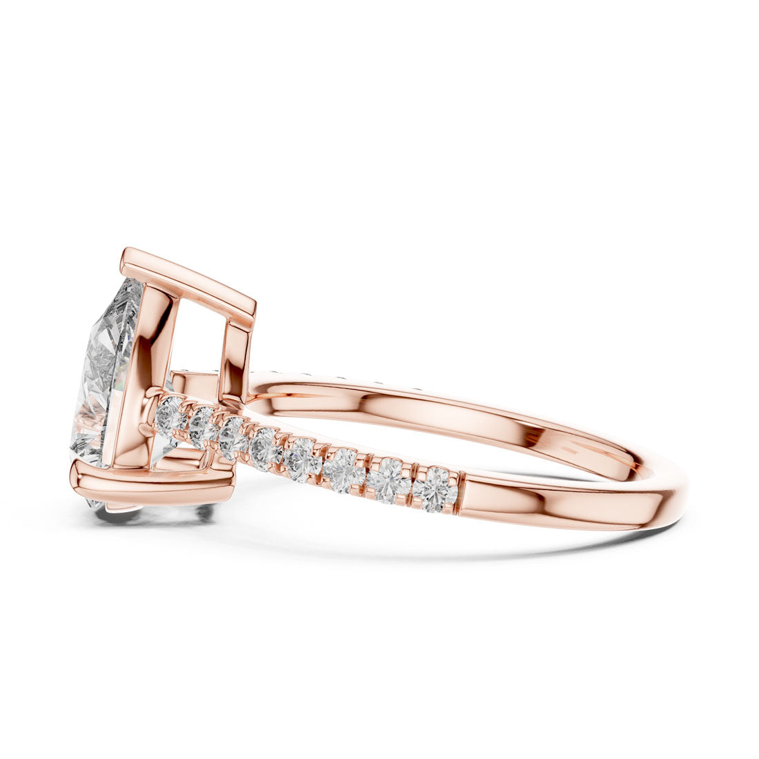 2.29 Ct. Pear Cut Solitaire Engagement Ring with Diamond Accented Band (DDLR-039) 4