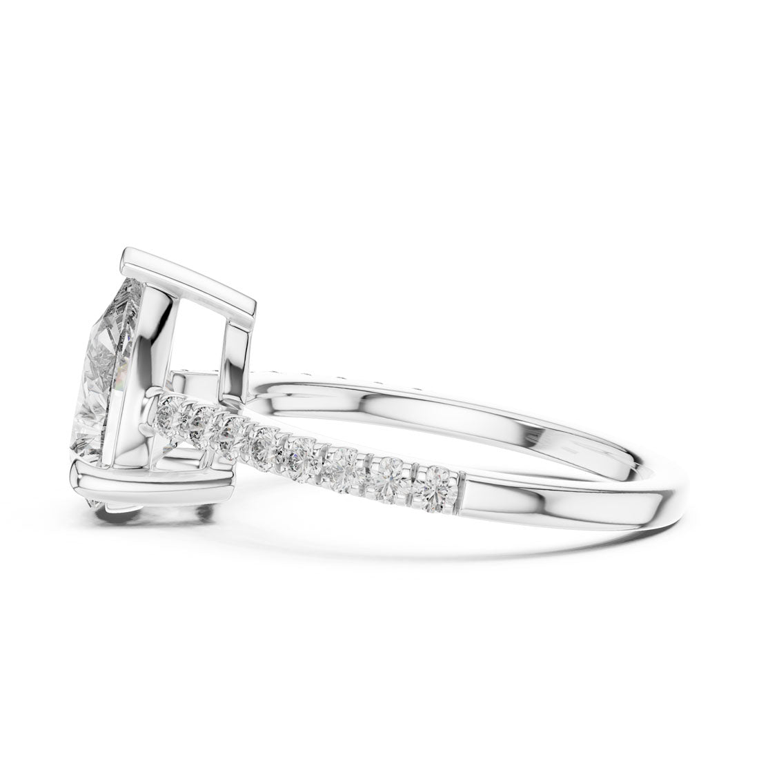 2.29 Ct. Pear Cut Solitaire Engagement Ring with Diamond Accented Band (DDLR-039) 5