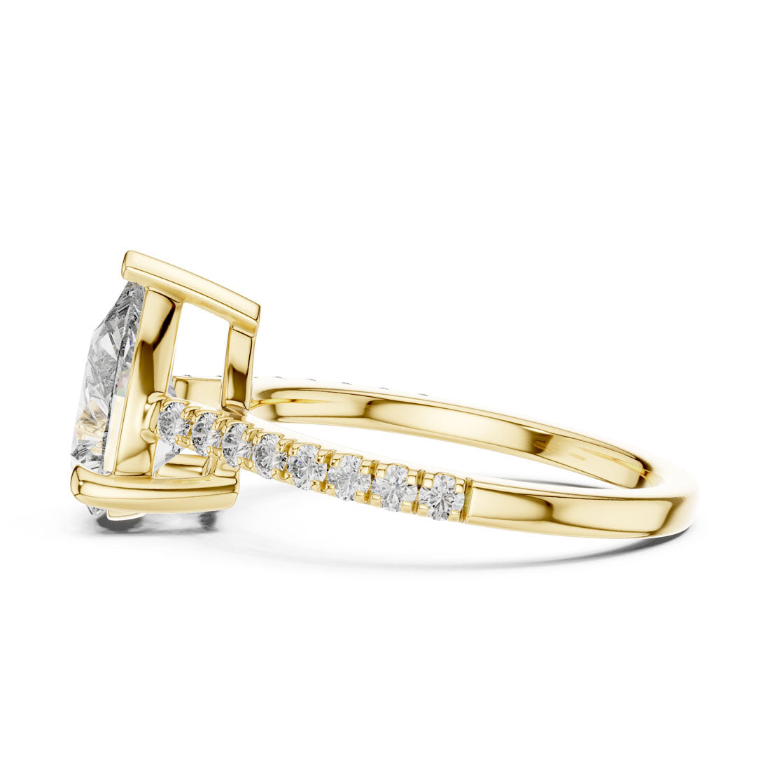 2.29 Ct. Pear Cut Solitaire Engagement Ring with Diamond Accented Band (DDLR-039) 6