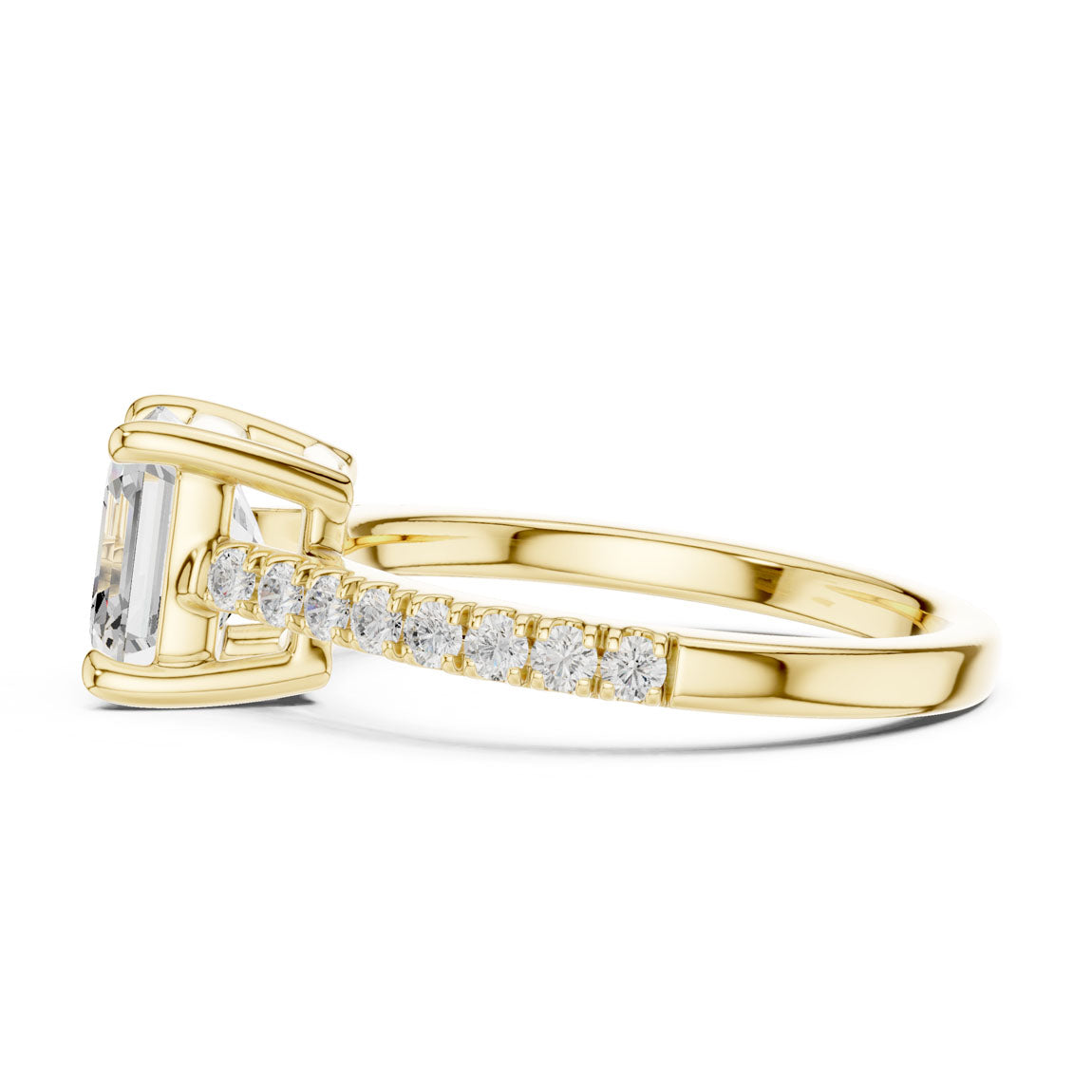 2.30 Ct. Asscher-Cut Diamond Ring with Pavé-Set Band (DDLR-039-AC) 4