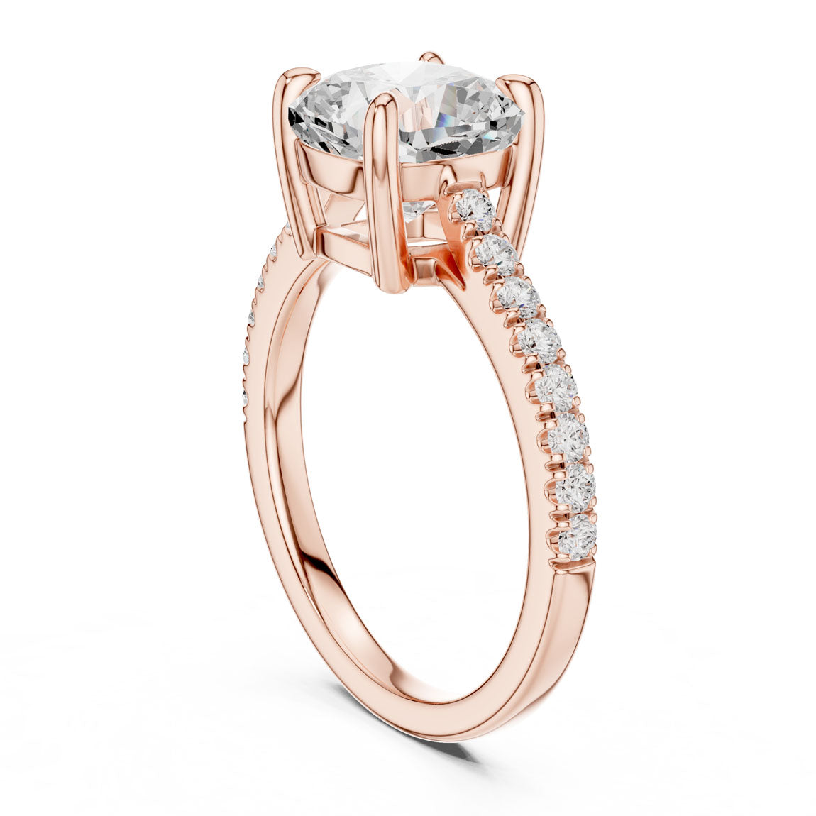 2.30 Ct. Cushion Cut Diamond Solitaire with Pavé Band (DDLR-039-CU) 9