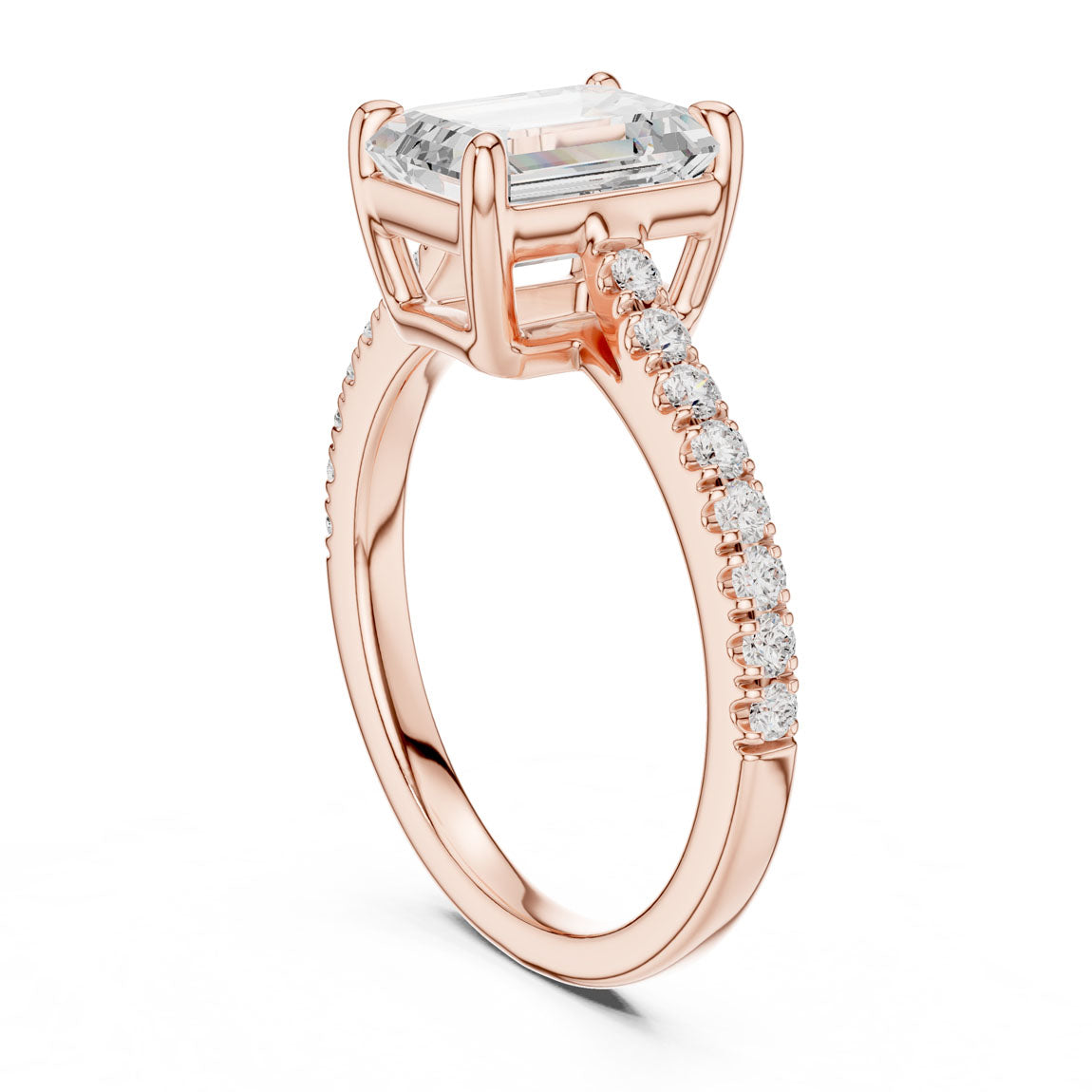 2.30 Ct. Cushion Cut Diamond Solitaire with Pavé Band (DDLR-039-EM) 8