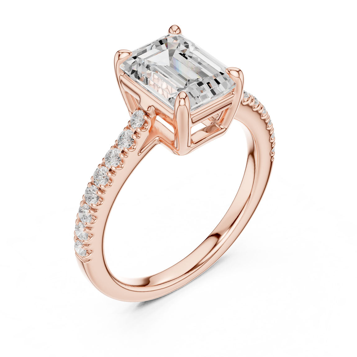 2.30 Ct. Cushion Cut Diamond Solitaire with Pavé Band (DDLR-039-EM) 10