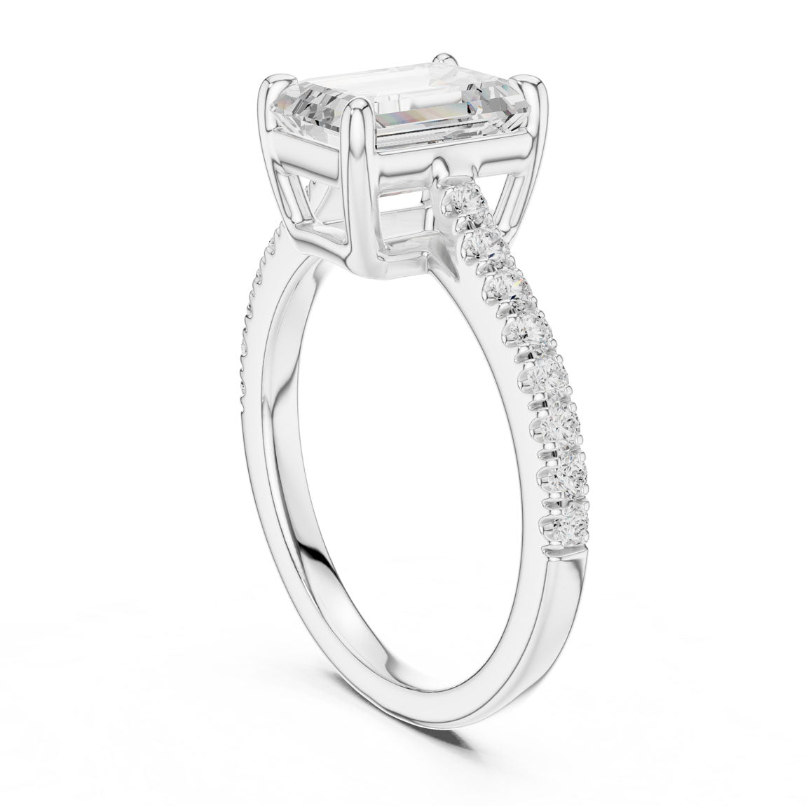 2.30 Ct. Cushion Cut Diamond Solitaire with Pavé Band (DDLR-039-EM) 9