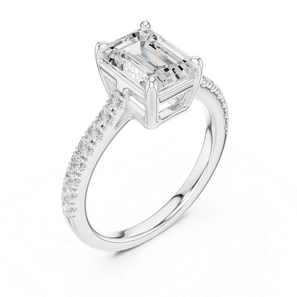 2.30 Ct. Cushion Cut Diamond Solitaire with Pavé Band (DDLR-039-EM) 6