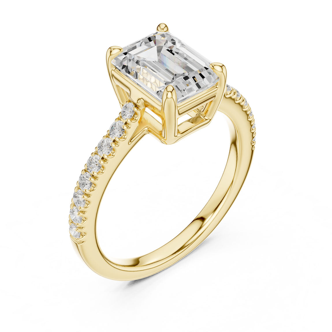 2.30 Ct. Cushion Cut Diamond Solitaire with Pavé Band (DDLR-039-EM)