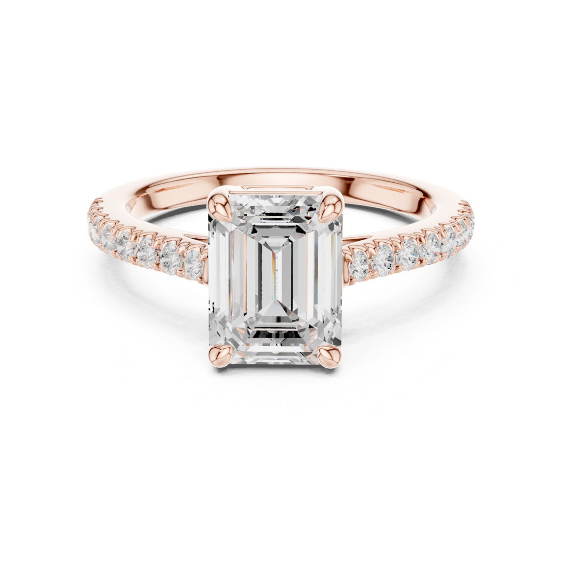 2.30 Ct. Cushion Cut Diamond Solitaire with Pavé Band (DDLR-039-EM) 7