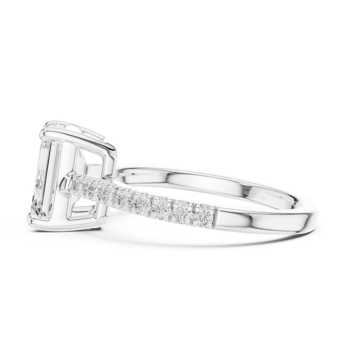 2.30 Ct. Cushion Cut Diamond Solitaire with Pavé Band (DDLR-039-EM) 12