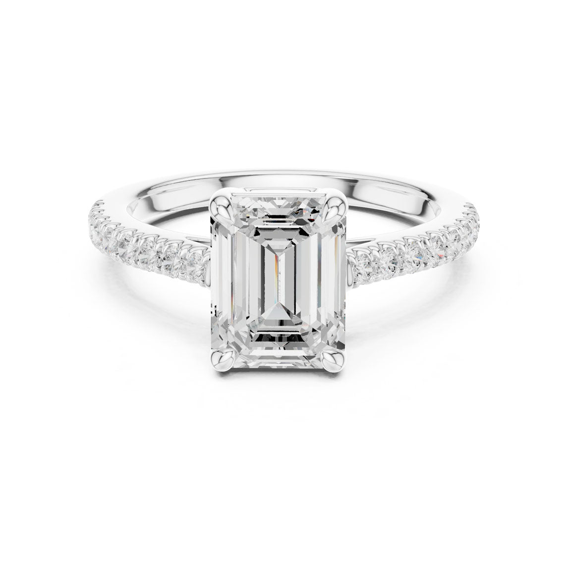 2.30 Ct. Cushion Cut Diamond Solitaire with Pavé Band (DDLR-039-EM) 5