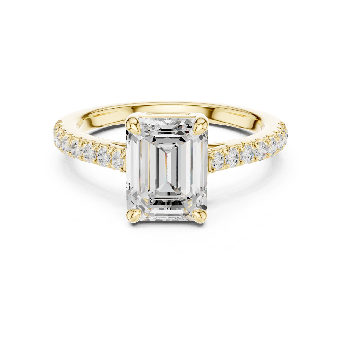 2.30 Ct. Cushion Cut Diamond Solitaire with Pavé Band (DDLR-039-EM)