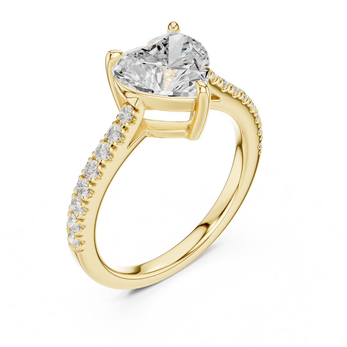 2.30 Ct. Heart Cut Diamond Solitaire with Pavé Band (DDLR-039-HR)