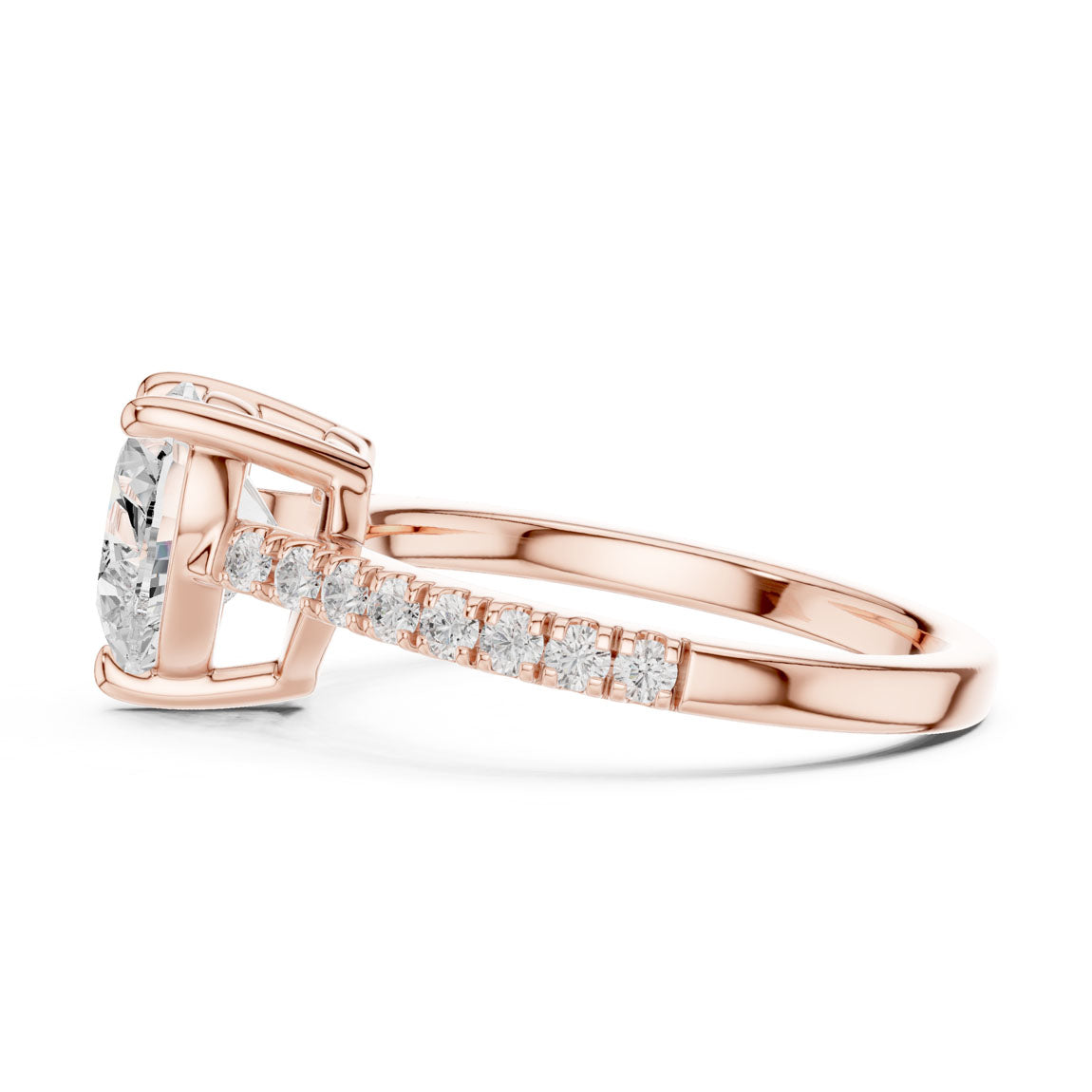 2.30 Ct. Heart Cut Diamond Solitaire with Pavé Band (DDLR-039-HR) 12