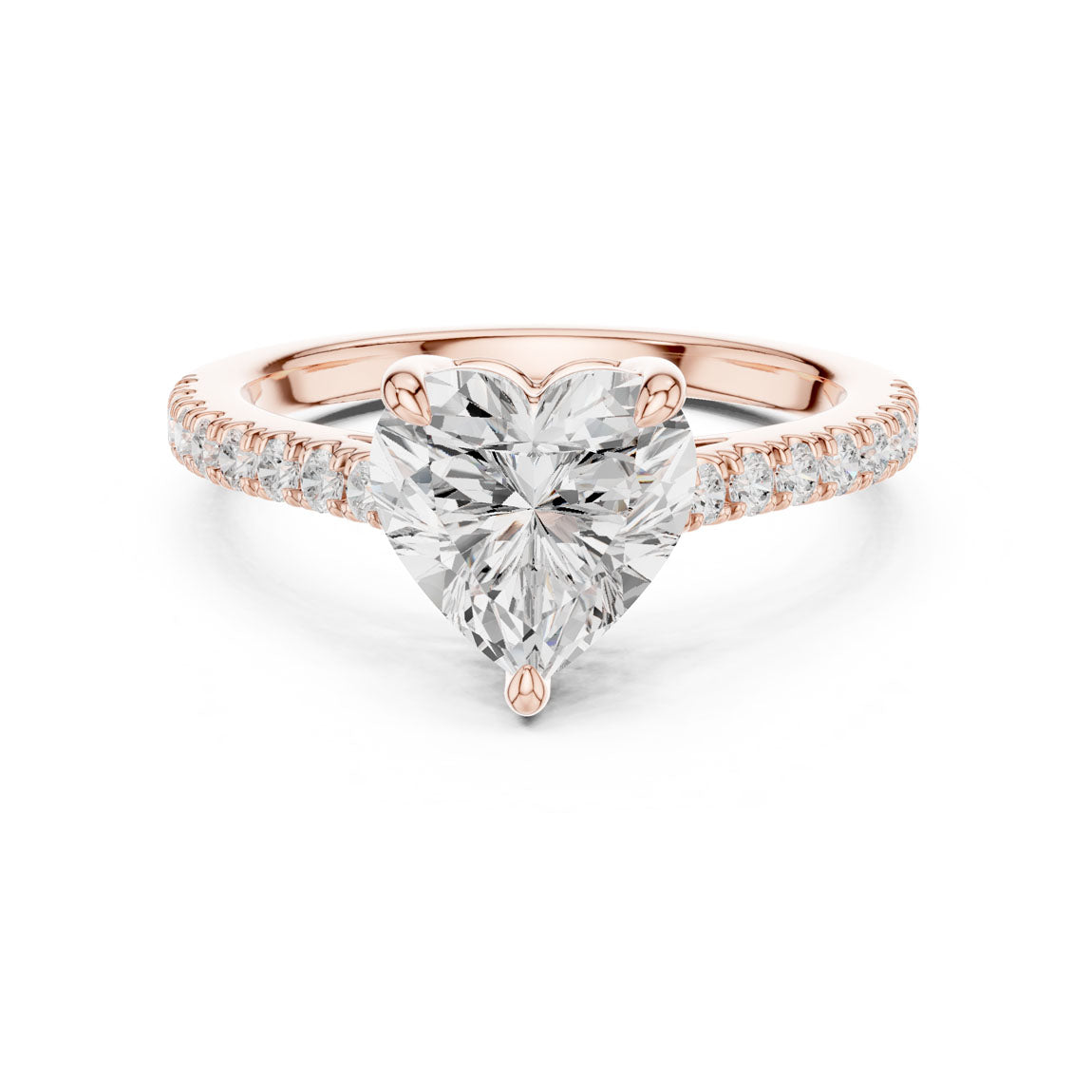 2.30 Ct. Heart Cut Diamond Solitaire with Pavé Band (DDLR-039-HR)