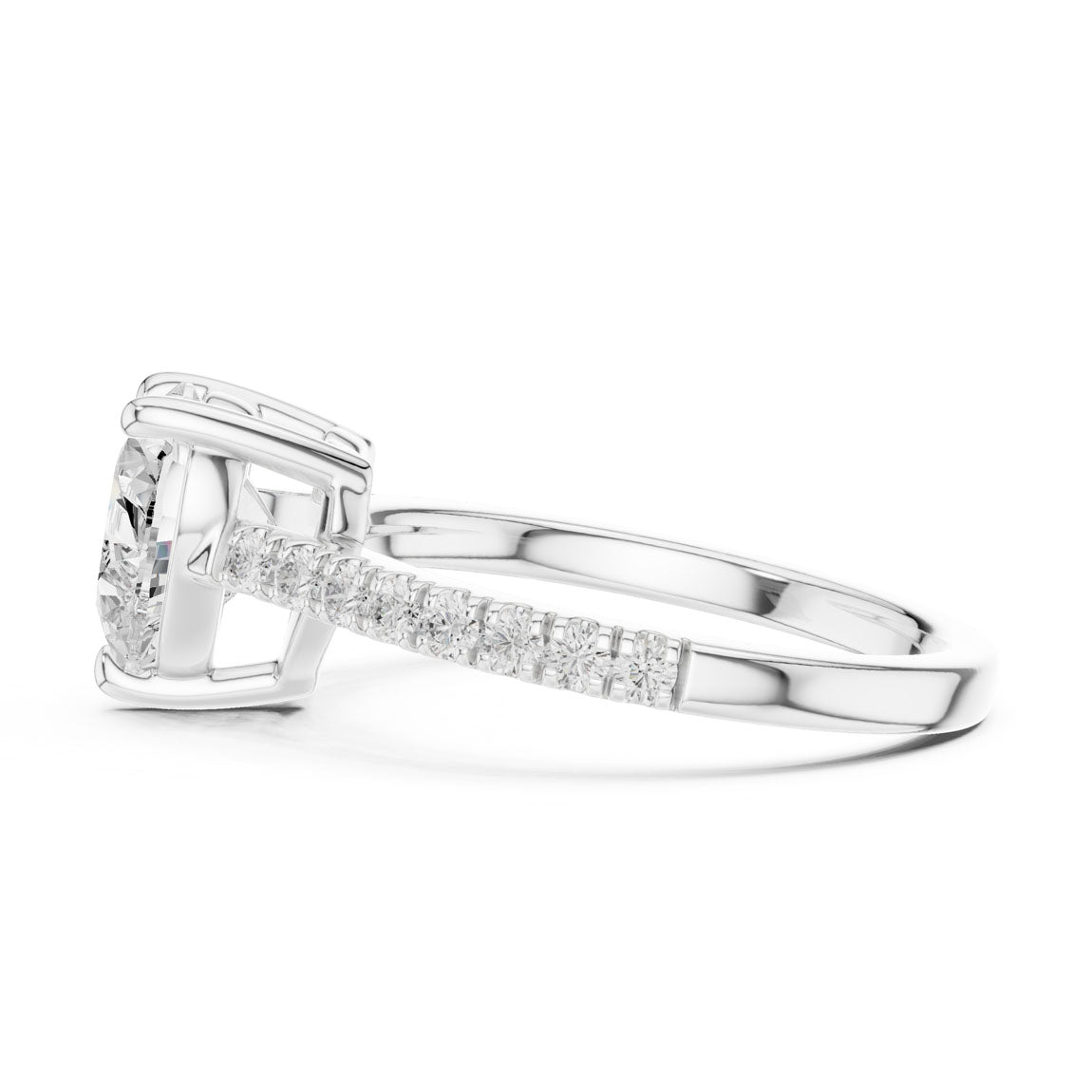 2.30 Ct. Heart Cut Diamond Solitaire with Pavé Band (DDLR-039-HR) 11