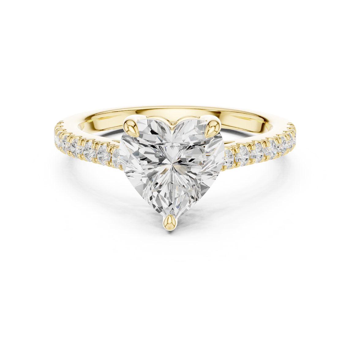 2.30 Ct. Heart Cut Diamond Solitaire with Pavé Band (DDLR-039-HR) 5